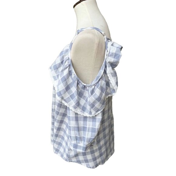 Pursue By Nasty Gal Women's Gray Going Gingham Cold Shoulder Top One Size NWOT - Picture 14 of 14